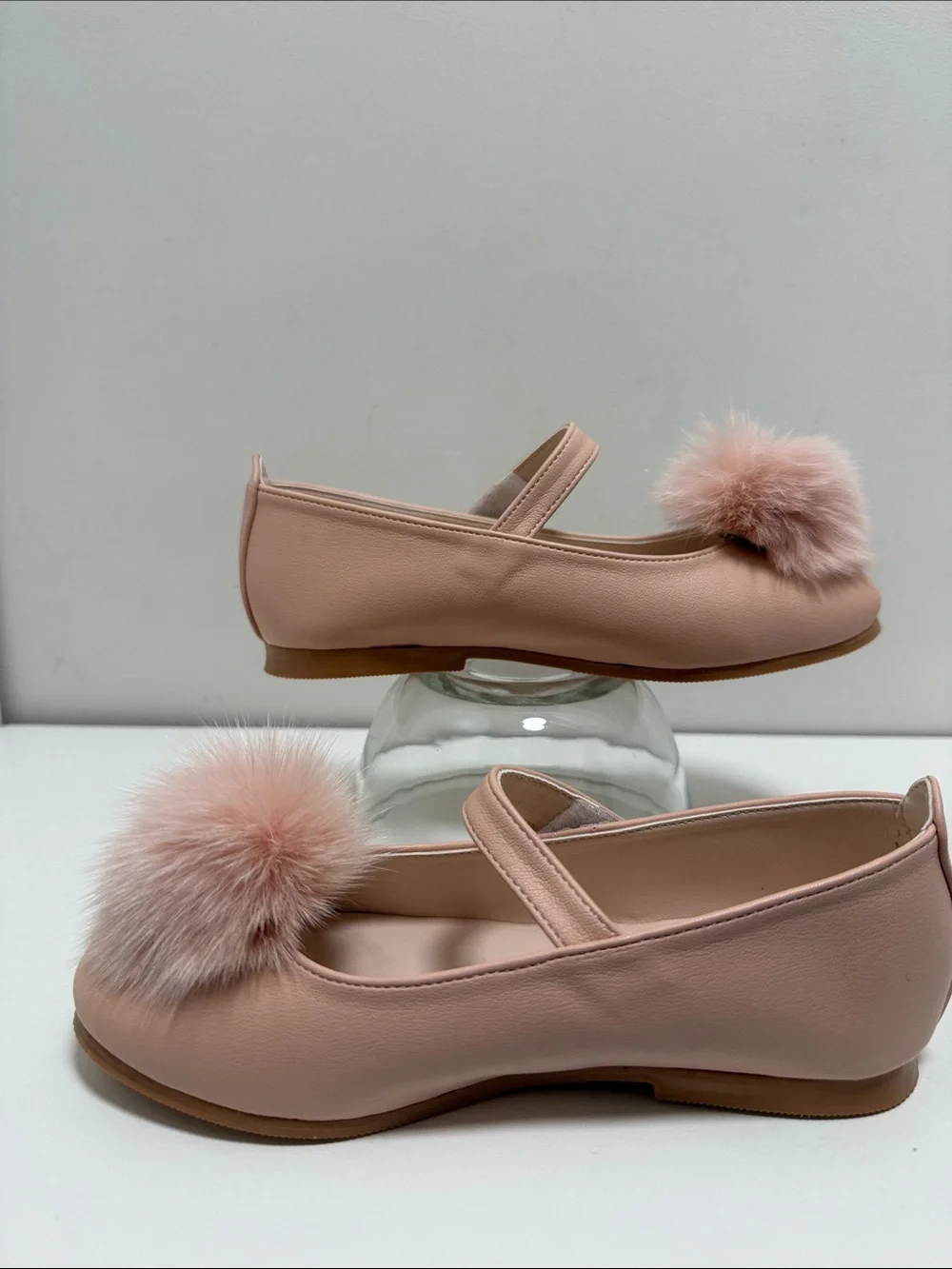 Petite Hailey Classic MaryJane Shoes with removable patches/pom poms sz 1